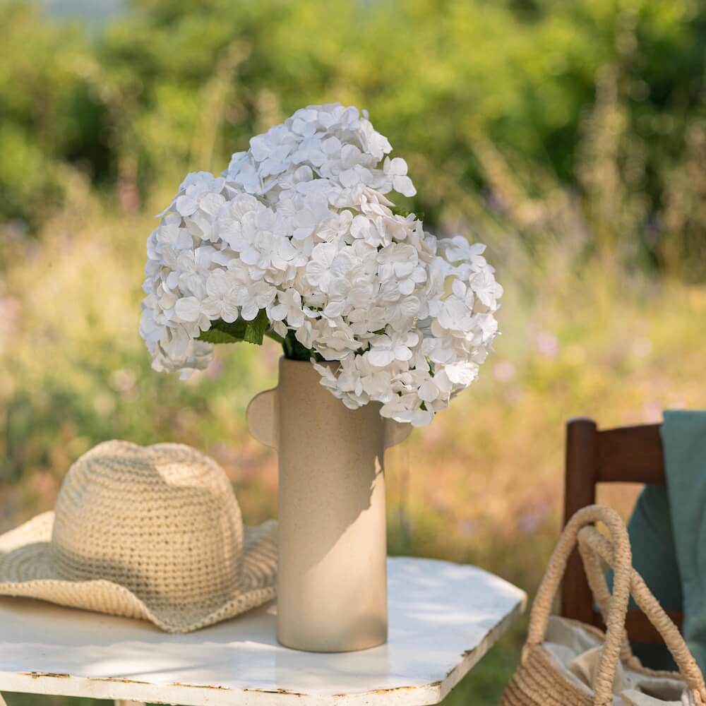 Flowrette Fleurs en papier Hortensia blanc fleur papier x1 durable