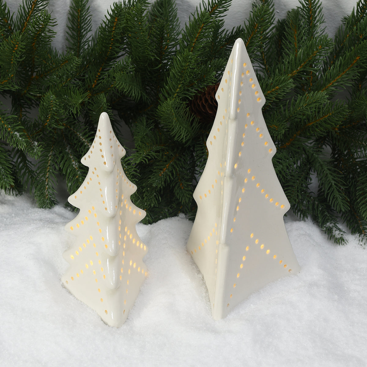 Sia Home Aria sapin lumineux 17 cm blanc