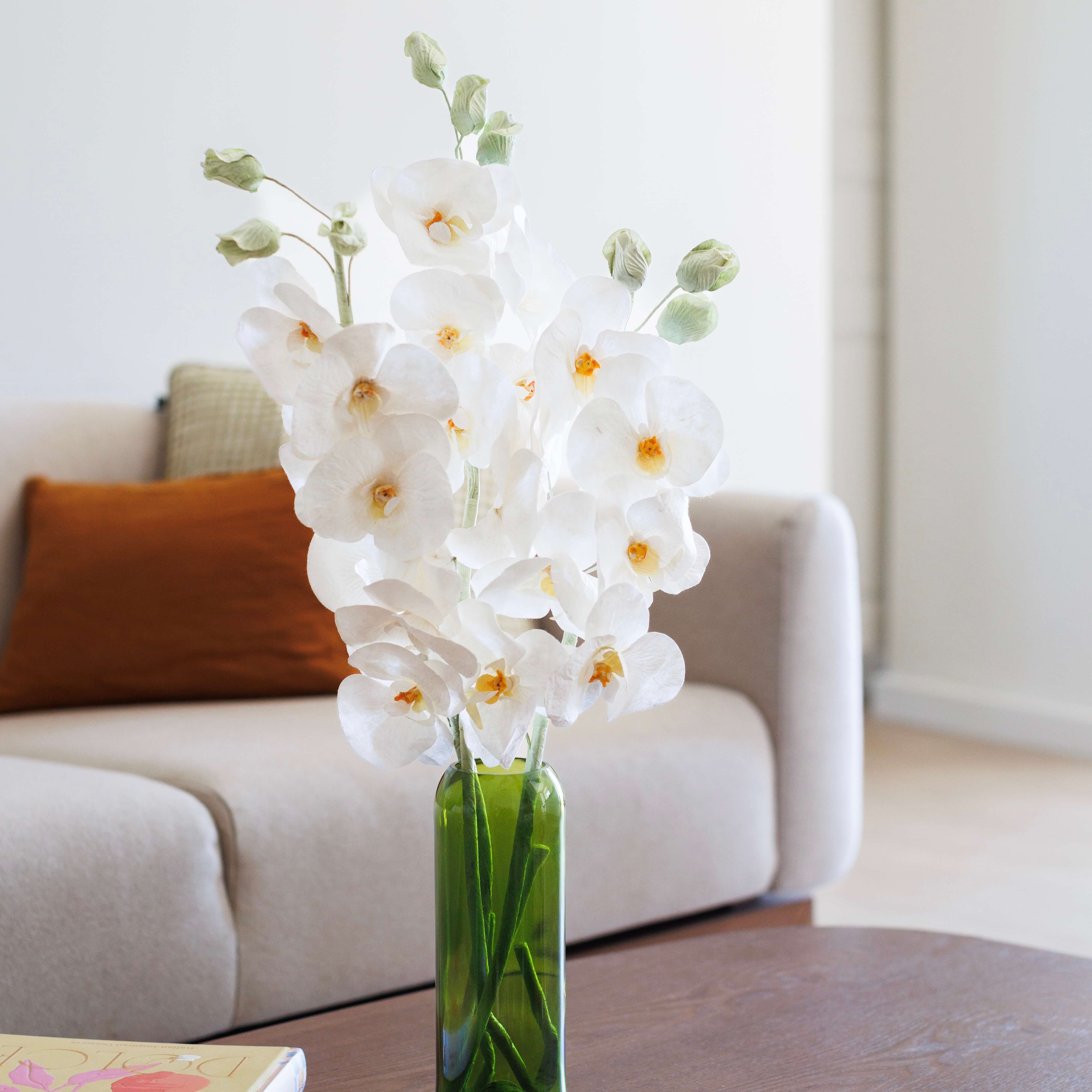 Flowrette Orchidée Papillon Blanc Fleur en Papier x1 Blanche