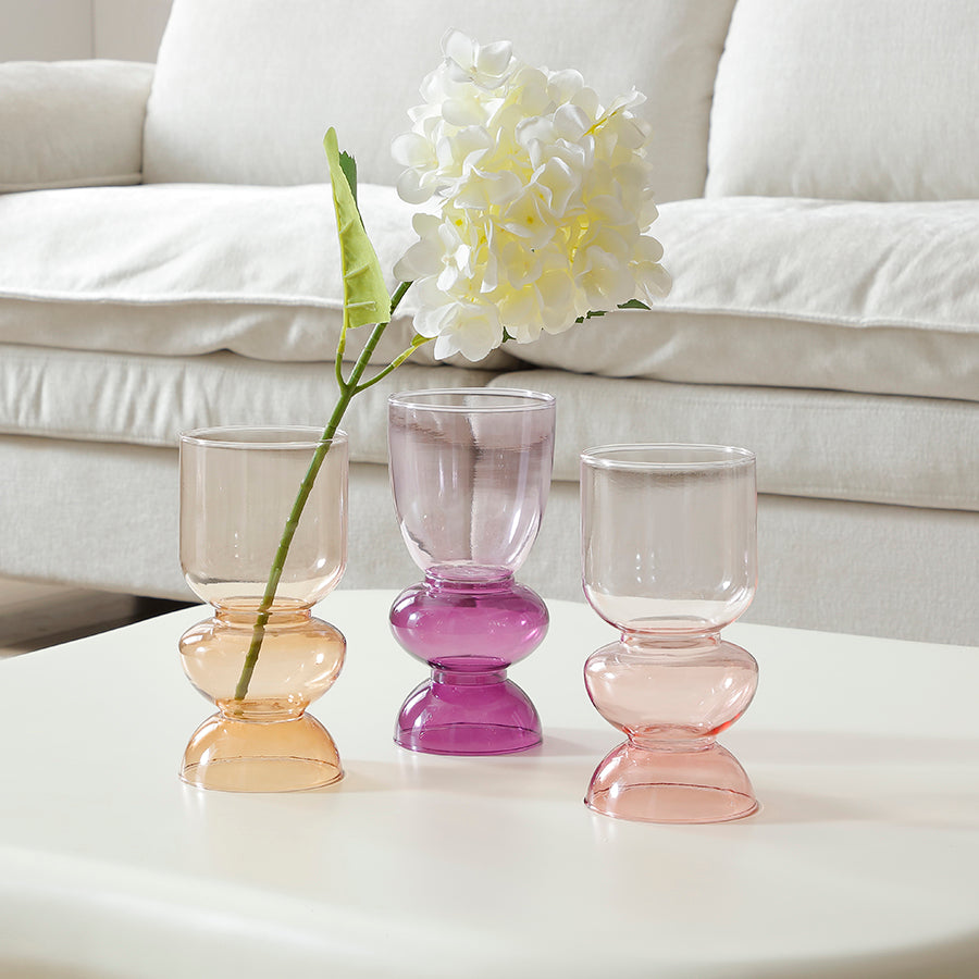 Sia Home Sunrise vase verre rose pâle 20 cm soliflore