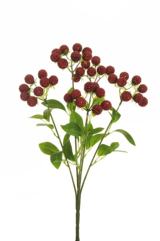 Feuillazur Rungis Raspberry fleur artificielle bordeaux 46cm