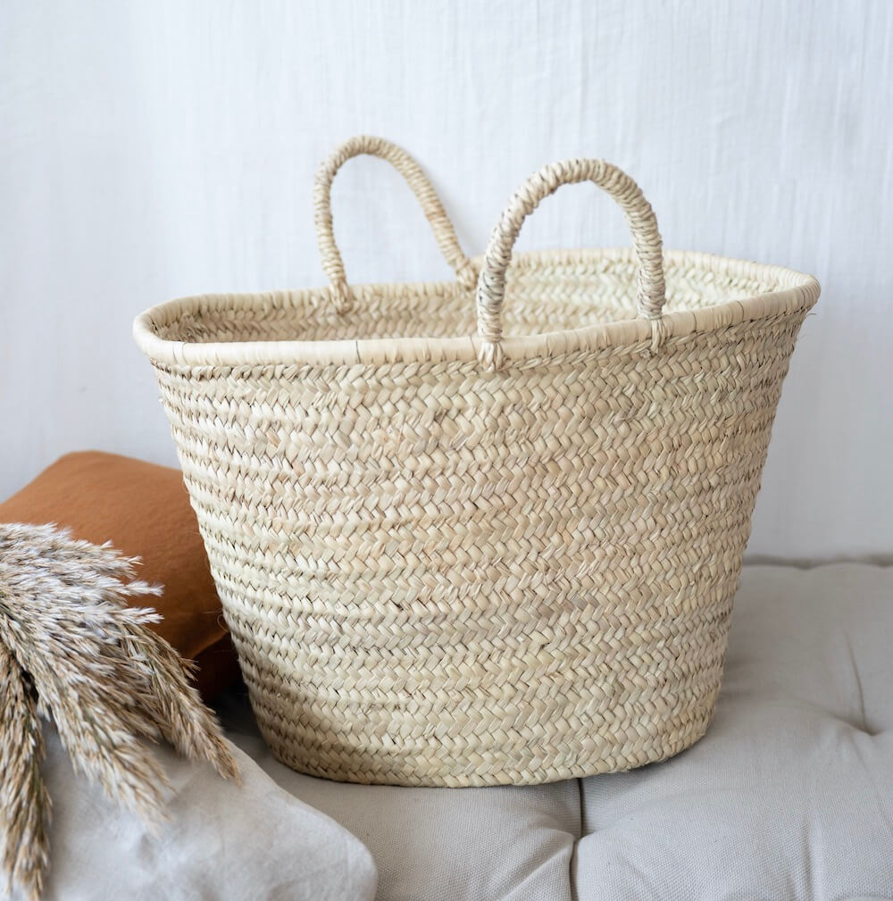 Flowrette panier Nador osier L50 H30 P25 cm naturel