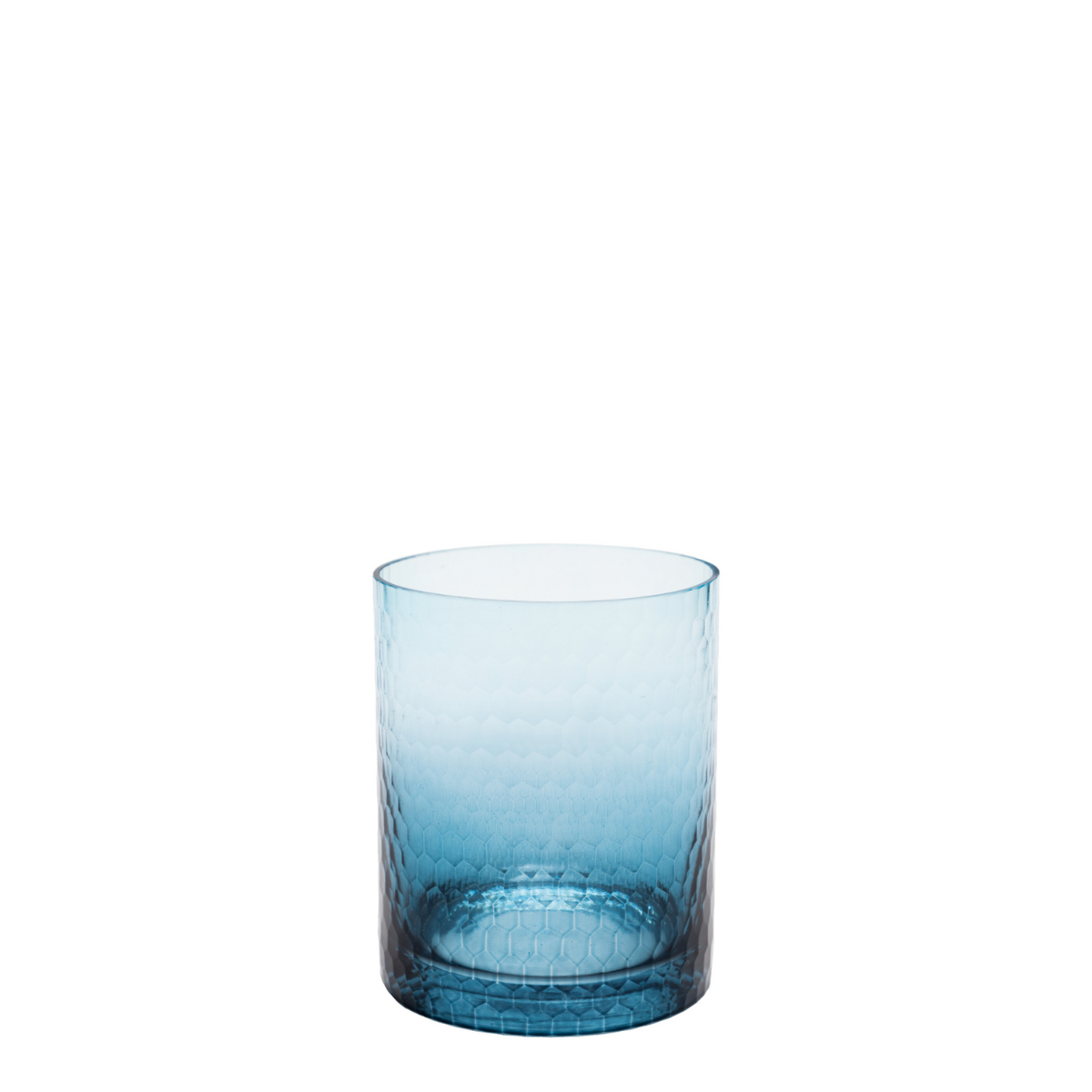 Sia Home Photophore verre bleu facettes 15 cm