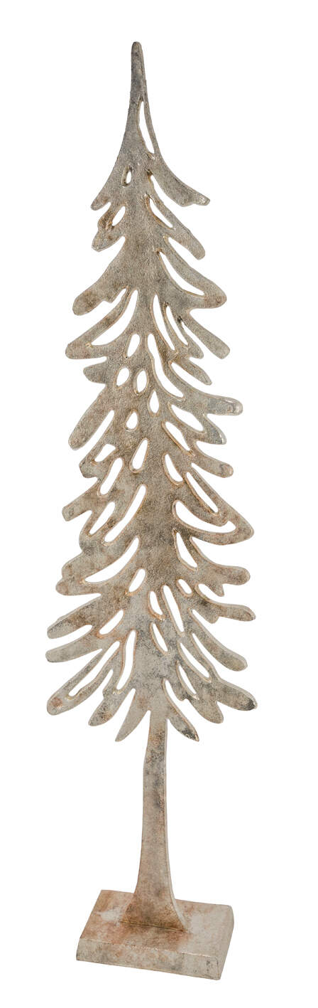 Feuillazur Produits de saison Sapin doré métal 21x10x85cm