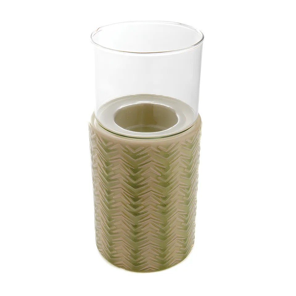 Sia Home Bougeoirs Totem Porte-bougie Vert 24 cm Grès