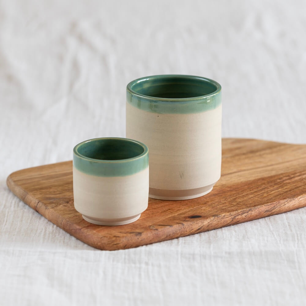 Flowrette Hélios petite tasse céramique 7 cl x1 verte