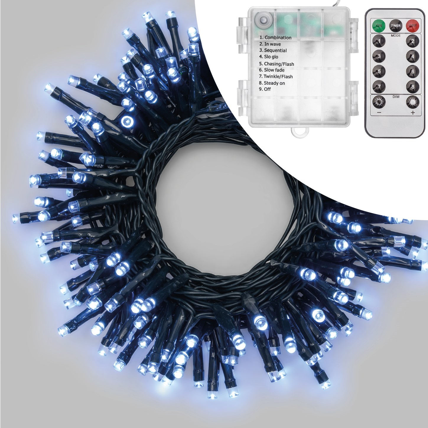 Feuillazur Rungis TL-IR Guirlande 300 LED blanc froid 12 m