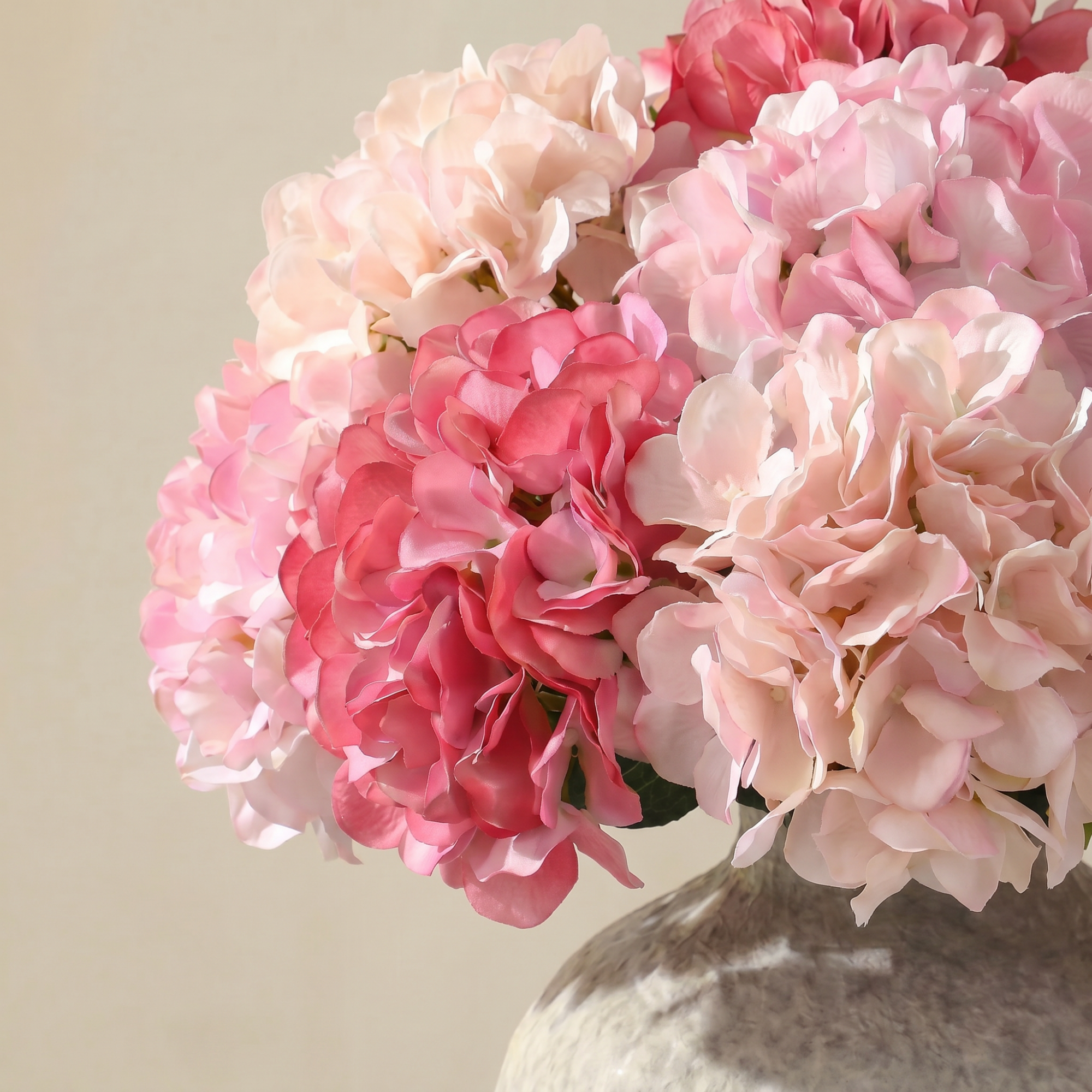 Sia Bouquets Artificiels hortensia rose 9 tiges 63 cm