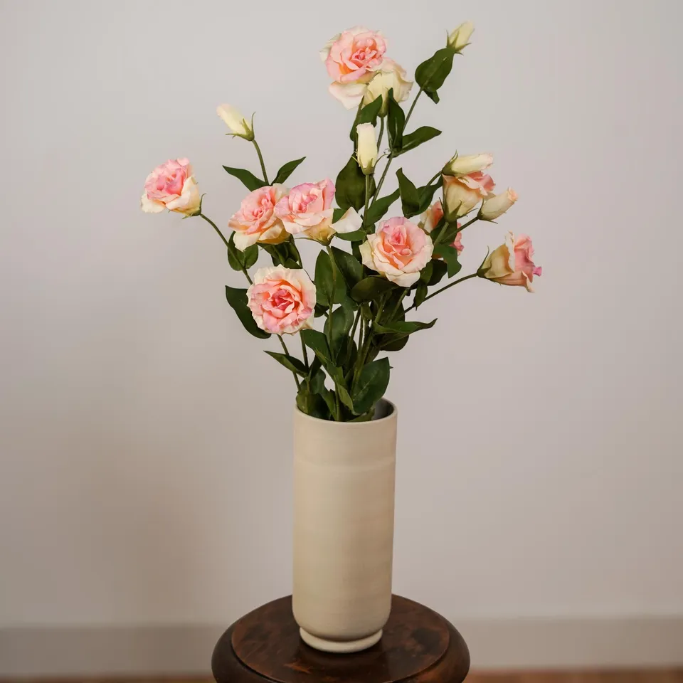 Flowrette Lisianthus artificiel rose fleur artificielle x1