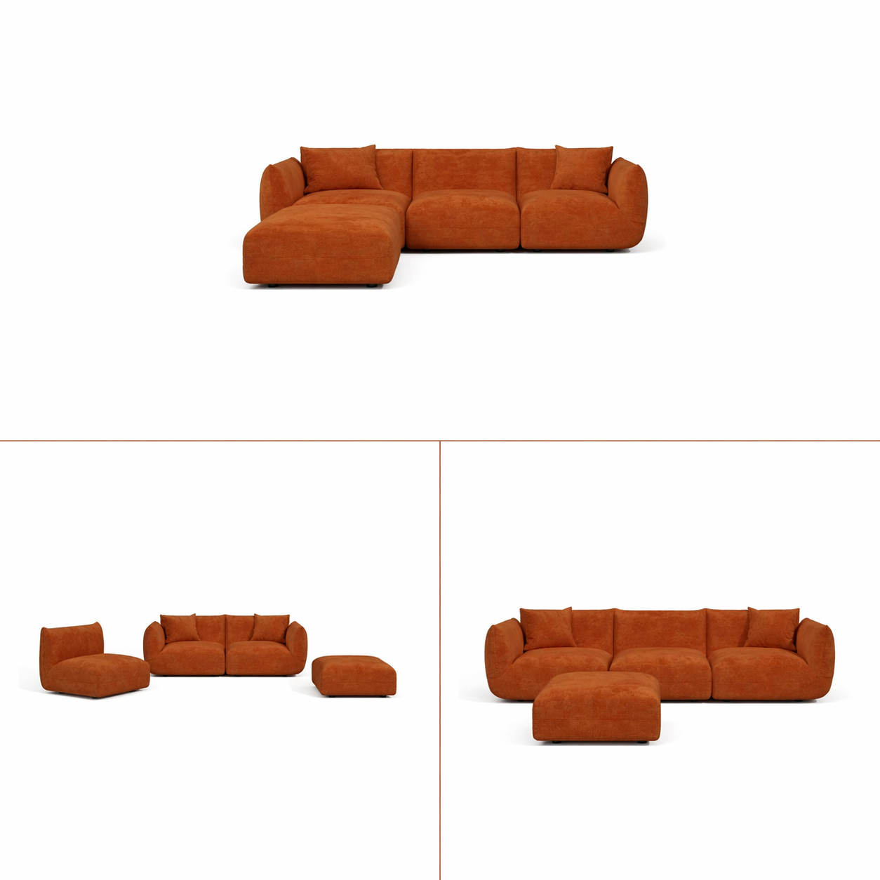Sia Home Nooma canapé d'angle modulable 5-6 places