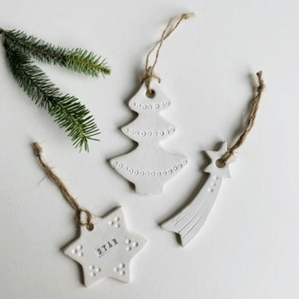 Flowrette Décoration Trio Sapin de Noël décoration céramique coffret x3