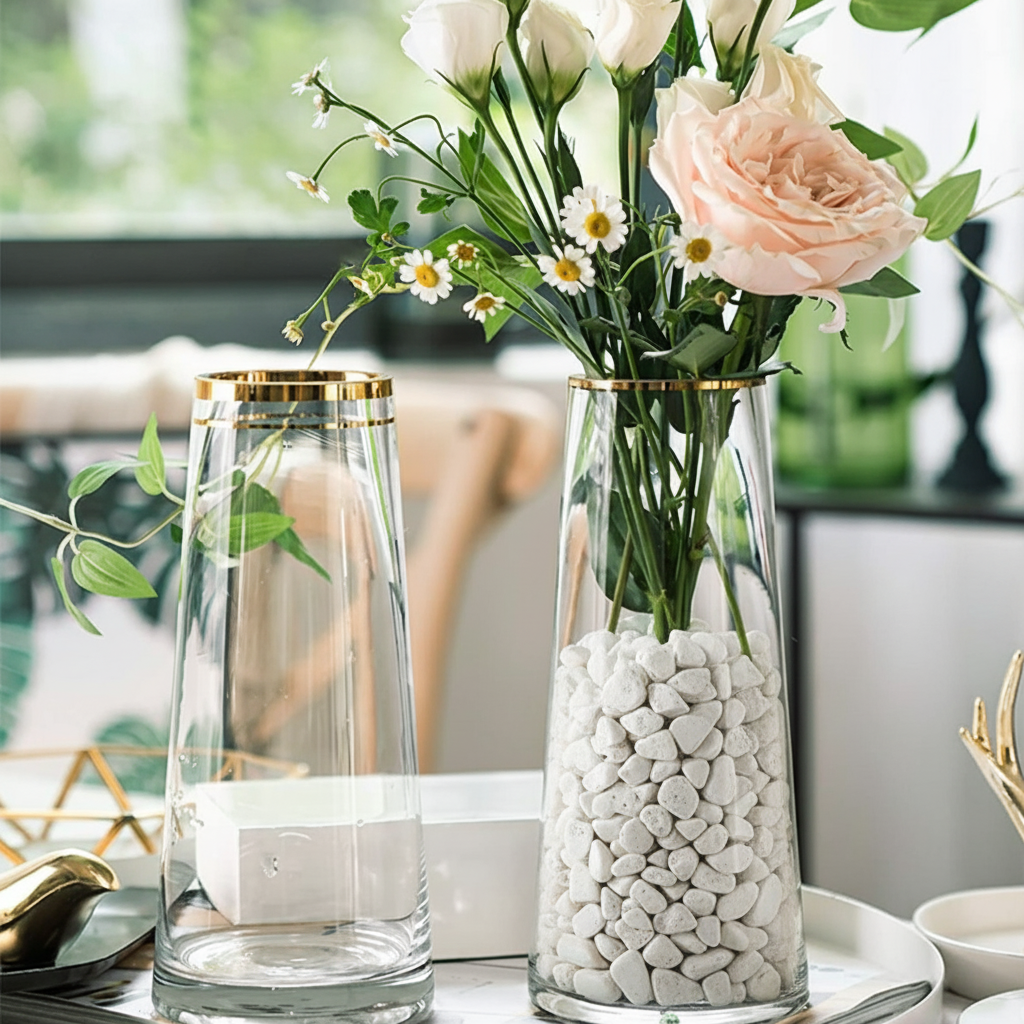 Sia Home Pierres vase décoratif blanc 18 cm