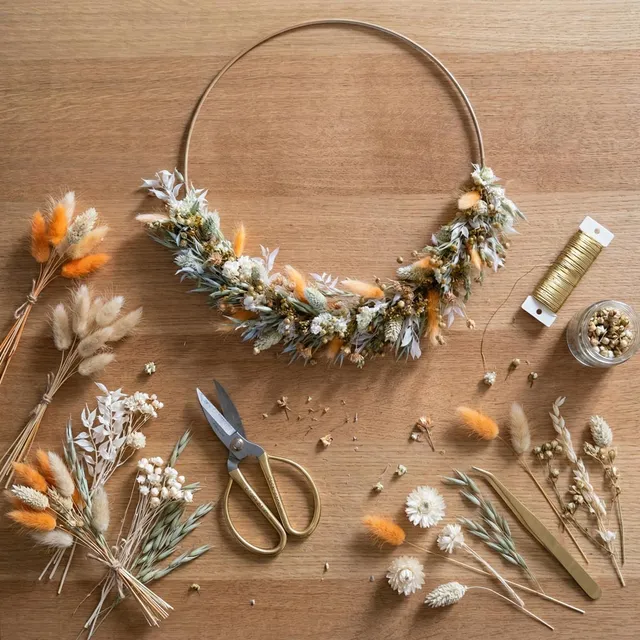 Flowrette Komodo kit DIY couronne fleurs séchées 30 cm