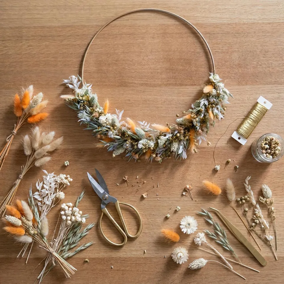 Flowrette Komodo kit DIY couronne fleurs séchées 30 cm