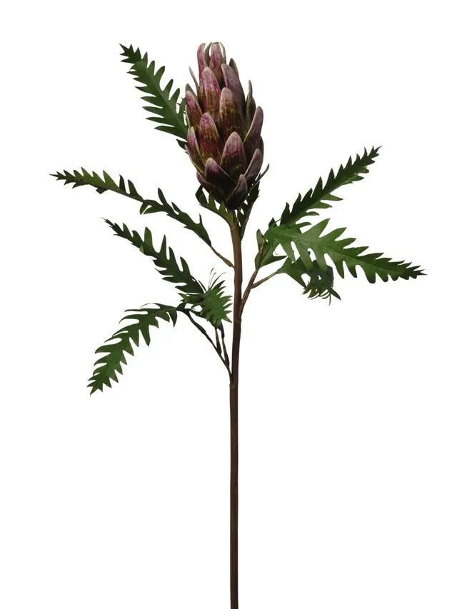 Feuillazur Rungis Protea fleur artificielle violet 73cm
