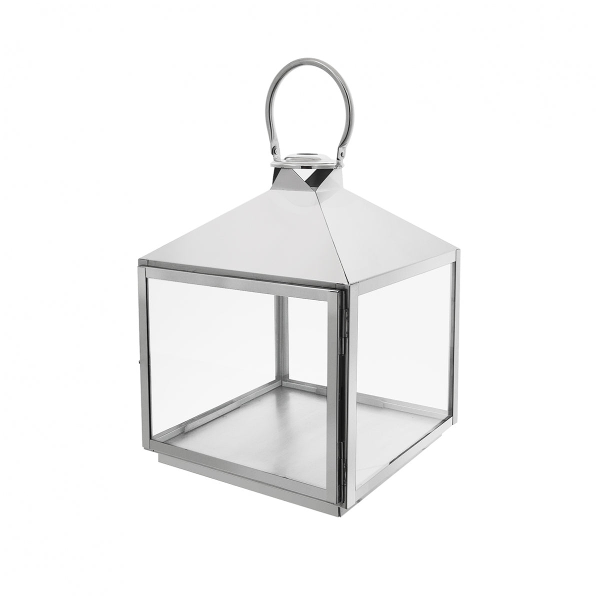 Sia Home Tara 45 cm lanterne argenté verre et acier
