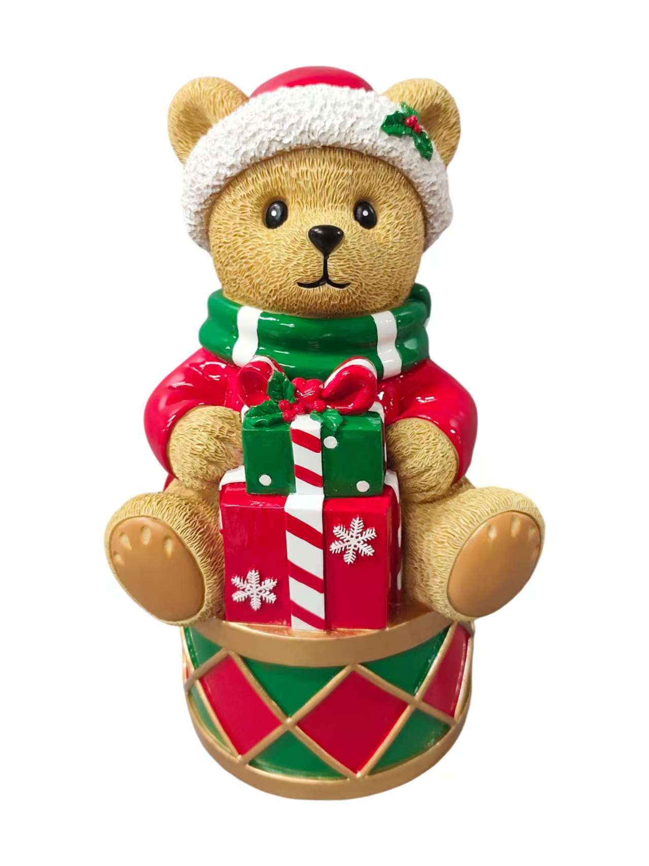 Feuillazur Rungis Ours cadeaux décoration Noël 32cm