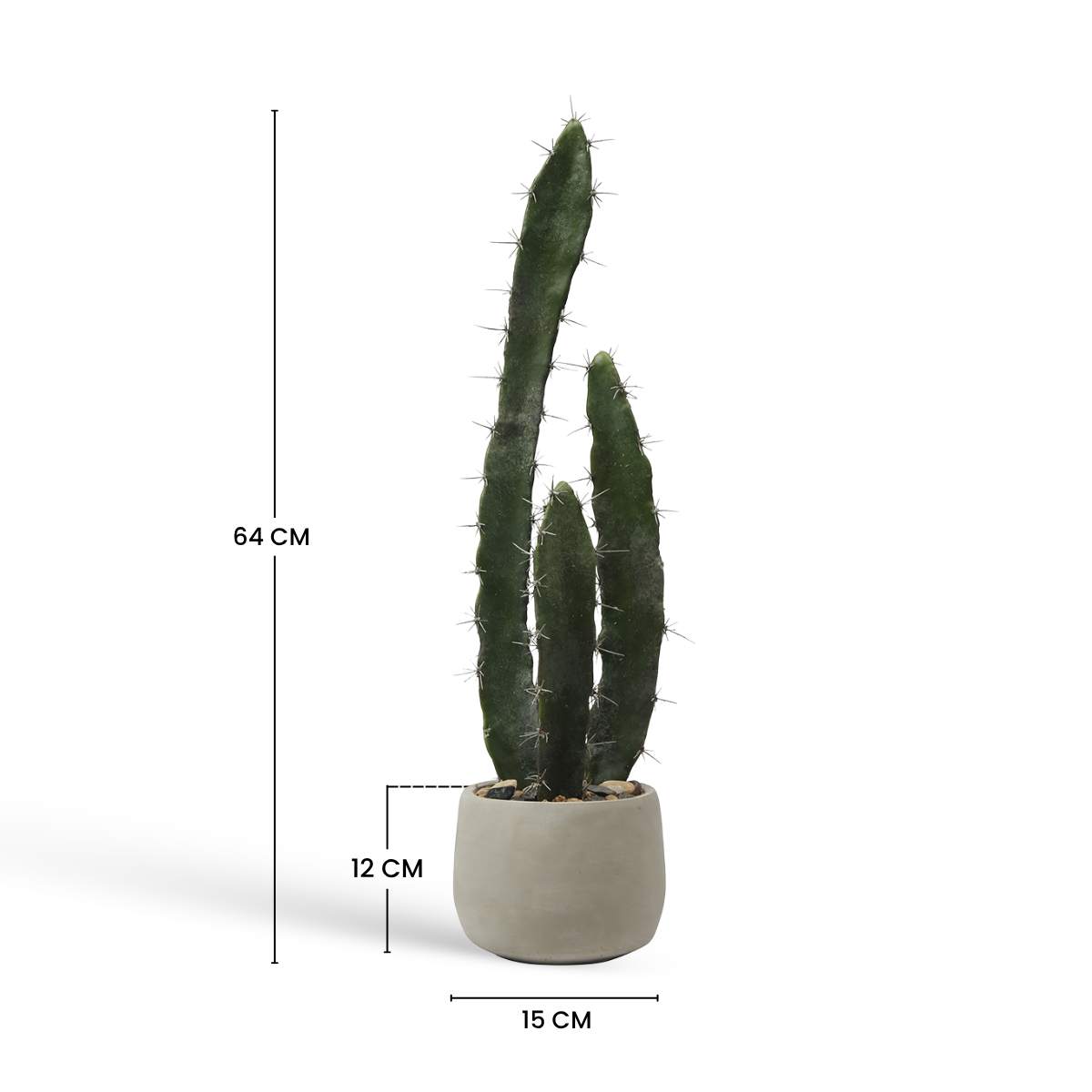 Sia Home Cactus plante artificielle verte pot céramique 64 cm