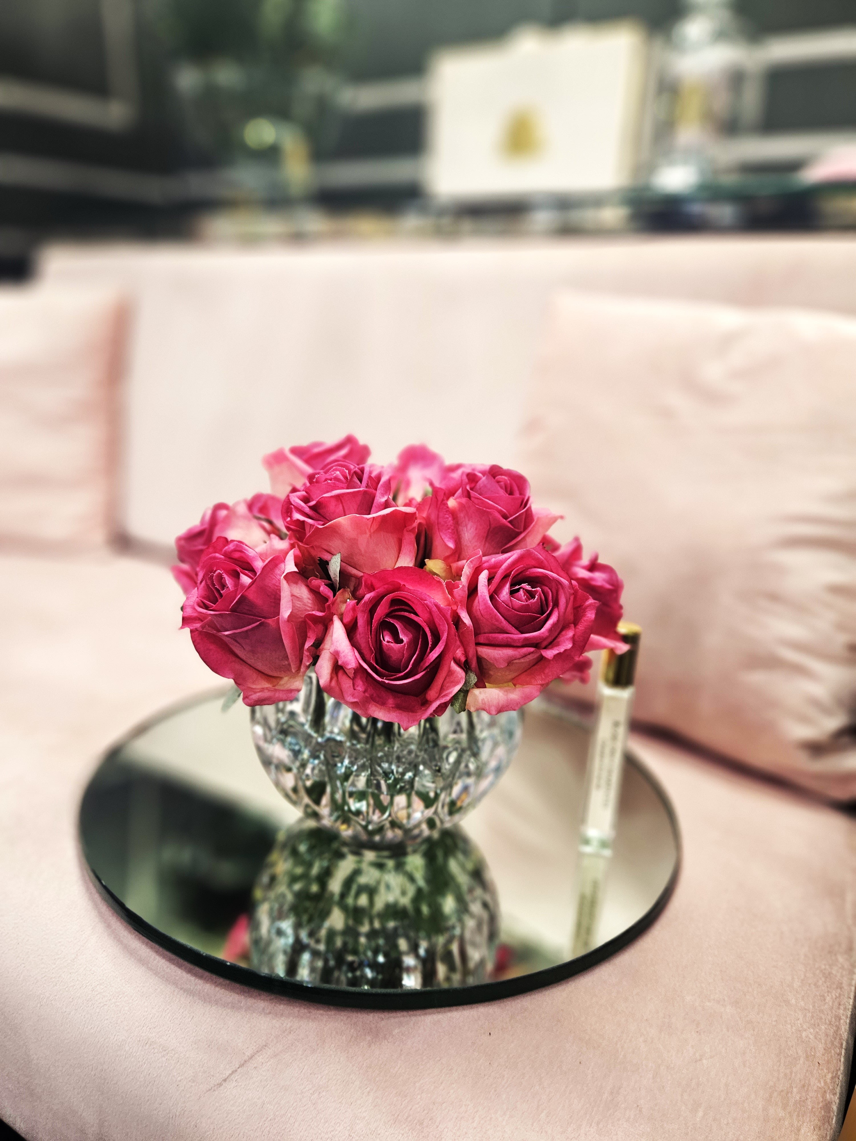 Côte Noire Grand Bouquet rond boutons rose magenta RRB07