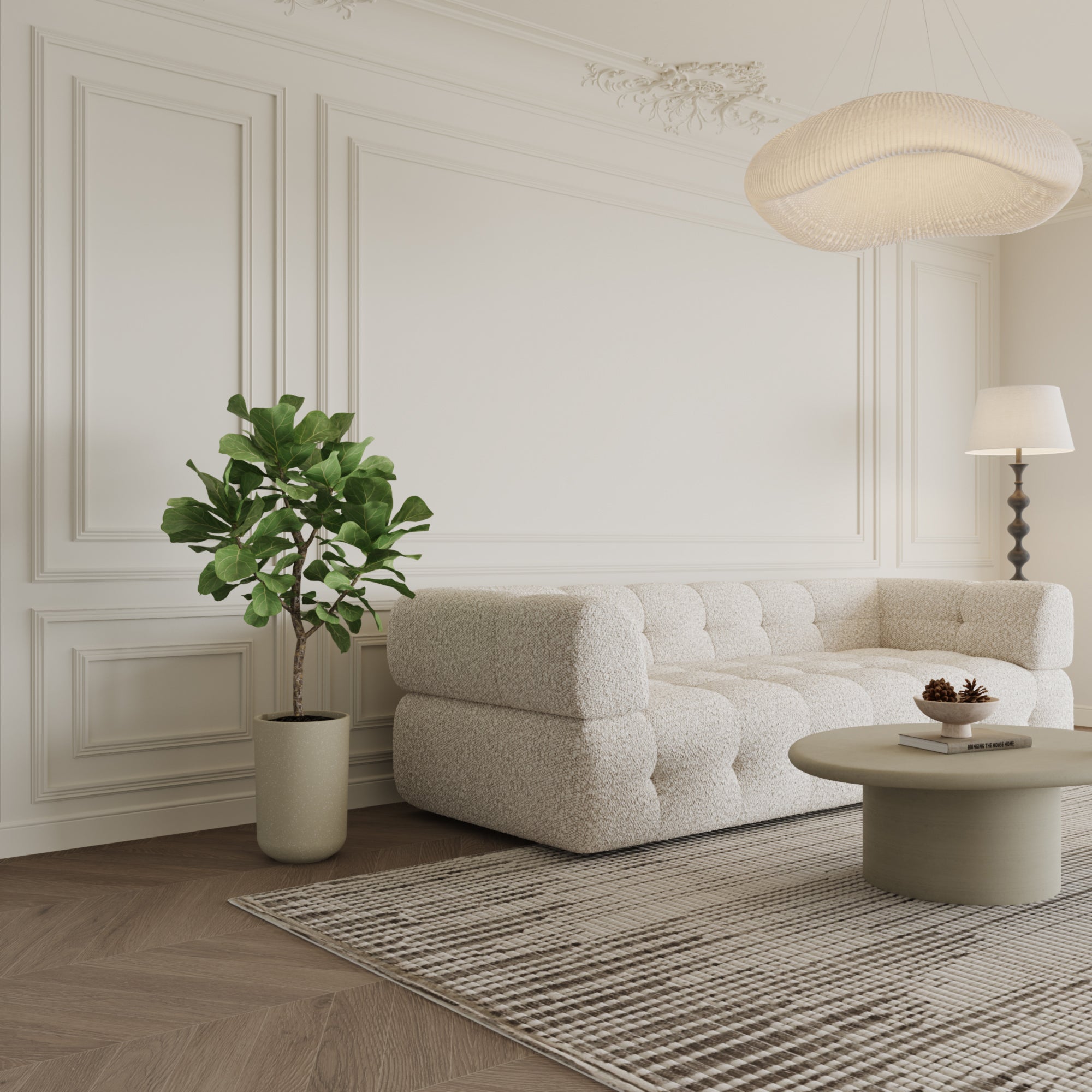 Sia Home Terra cache-pot allongé beige granito 40 cm
