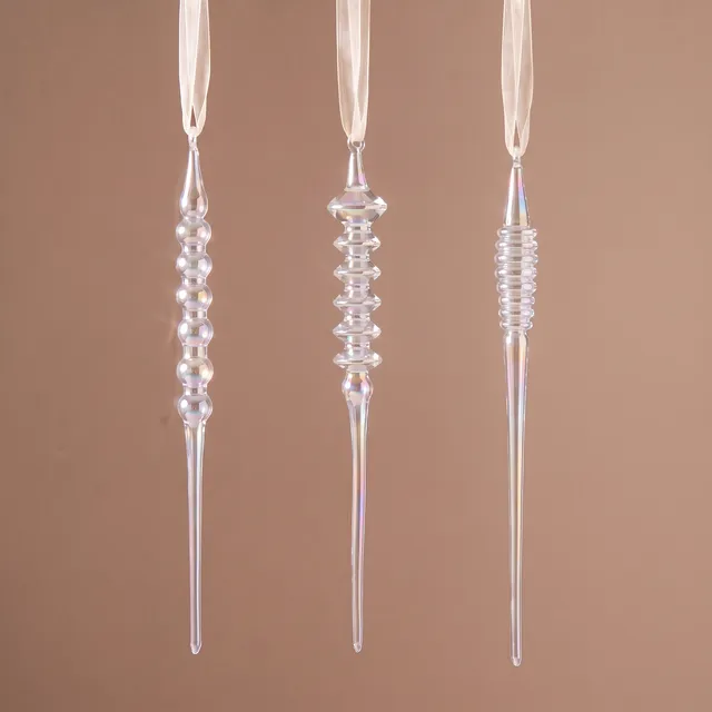 Sia Home Glaçons Irisés suspensions Noël transparent x3