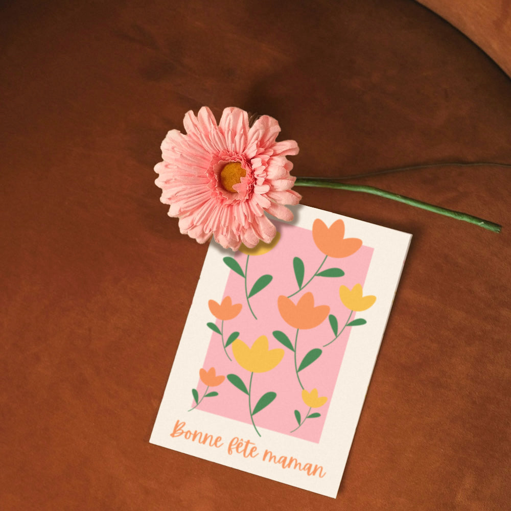 Flowrette Petit Coffret Fête des mères rose gerbera papier