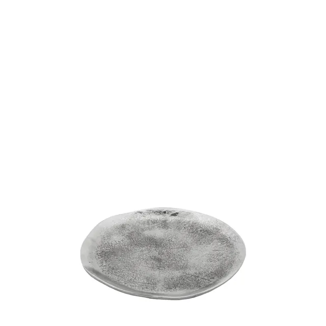 Sia Home plateau décoratif rond argenté 22 cm