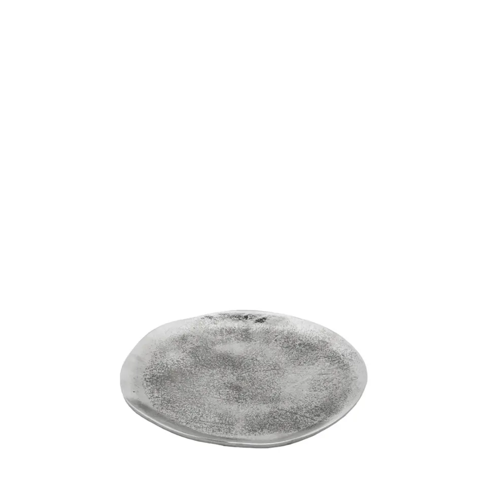 Sia Home plateau décoratif rond argenté 22 cm