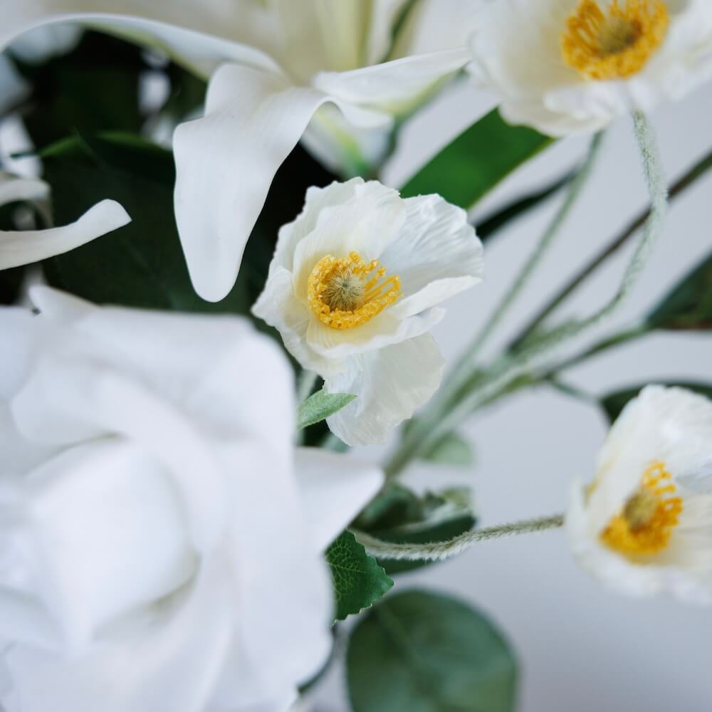 Flowrette Geneviève Bouquet Fleurs Artificielles Blanc Real Touch