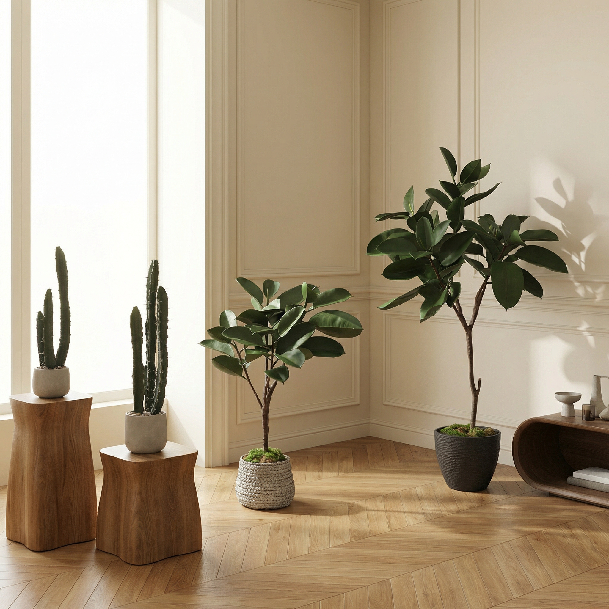 Sia Home Ficus arbre artificiel vert 115 cm en pot noir