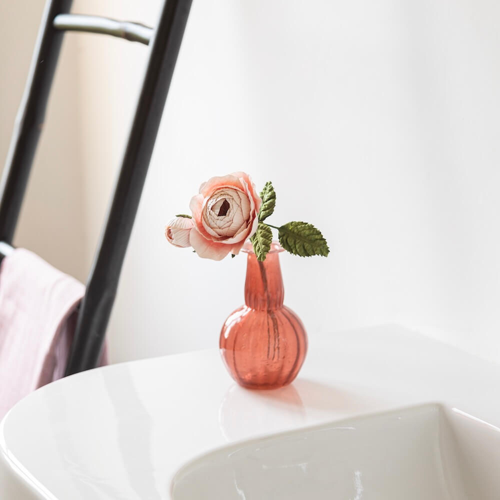 Flowrette Fleurs en papier rose Queen pêche clair x1