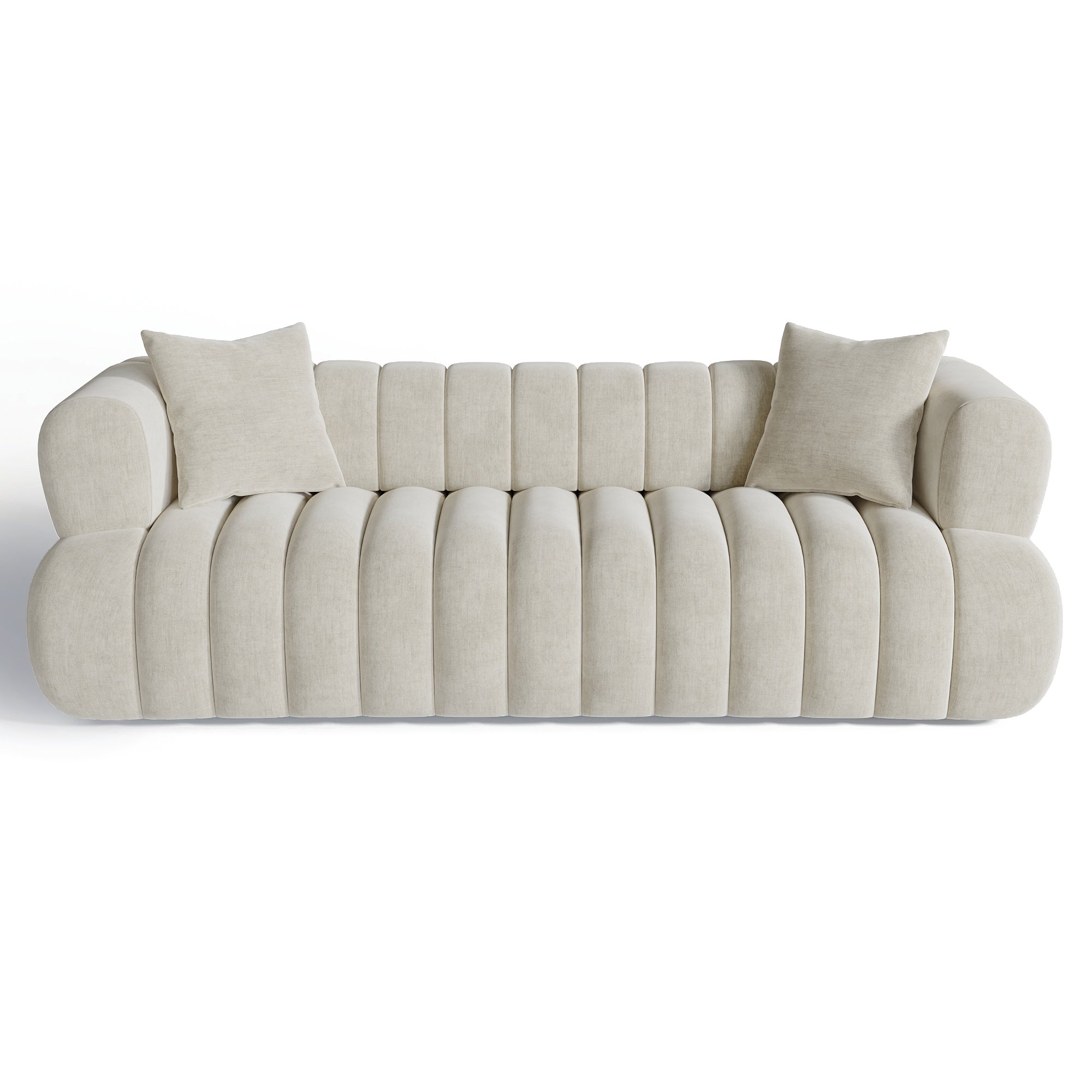 Sia Home Ross canapé droit capitonné crème