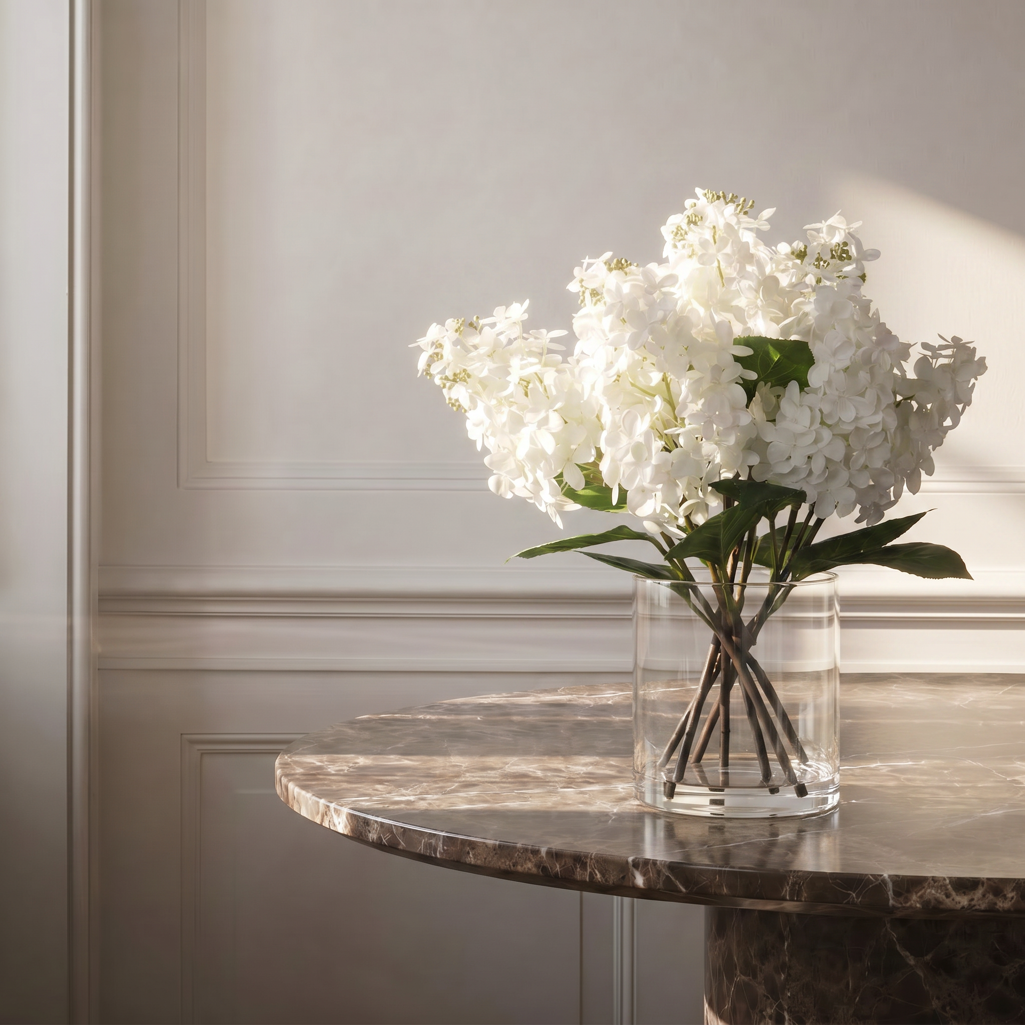 Sia Home Hydrangeas pointus composition artificielle blanche 55 cm