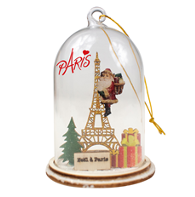 Feuillazur Rungis Globe Tour Eiffel ornement déco Noël
