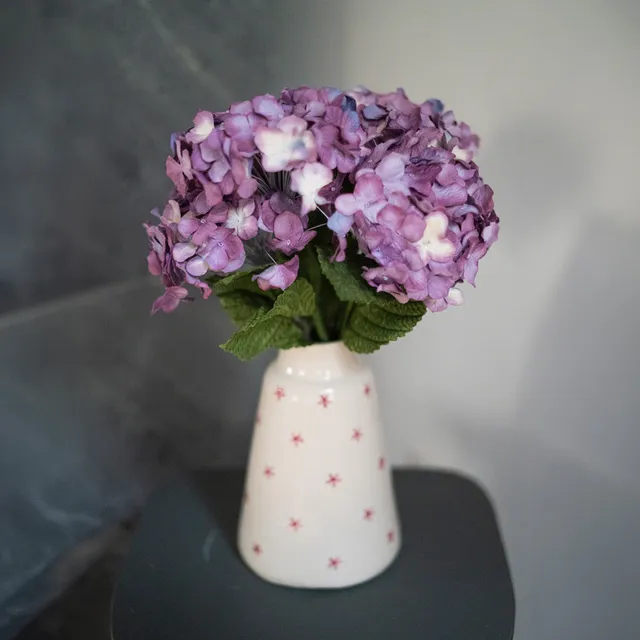 Flowrette Hortensia papier mauve marbré fleur tige x1