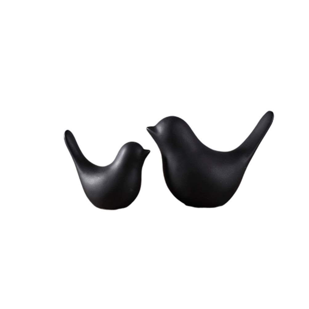 Winomo lot 2 oiseaux céramique noire déco minimaliste