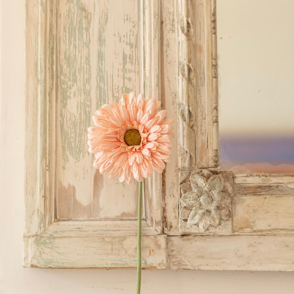 Flowrette Gerbera fleur papier abricot x1 durable