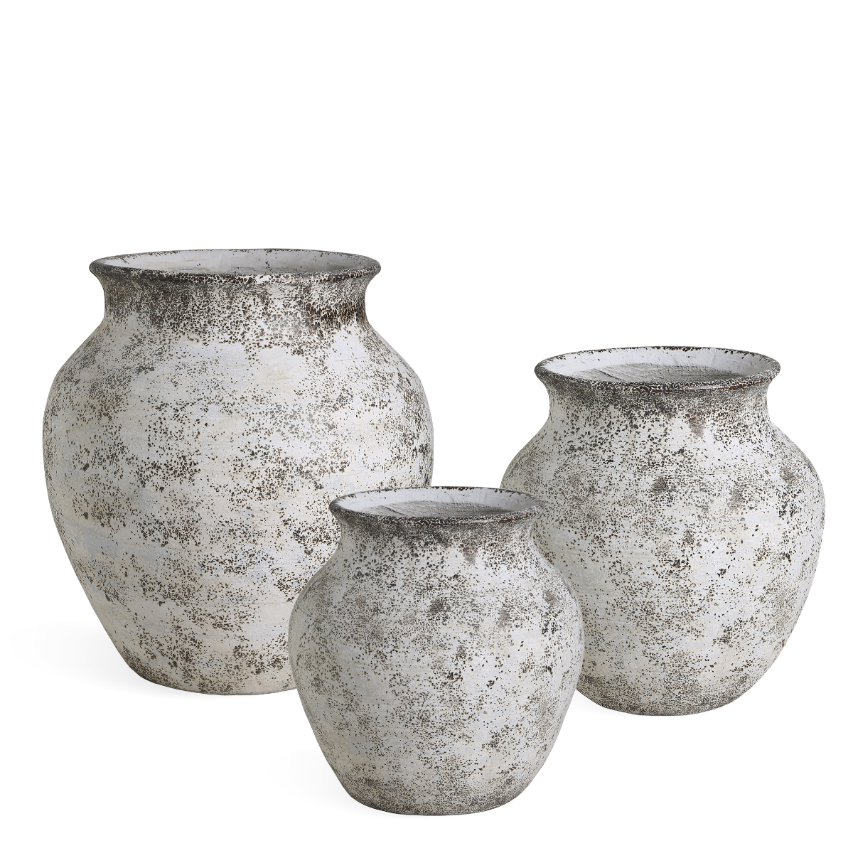 Sia Home Antica lot 3 cache-pots fibre ciment beige