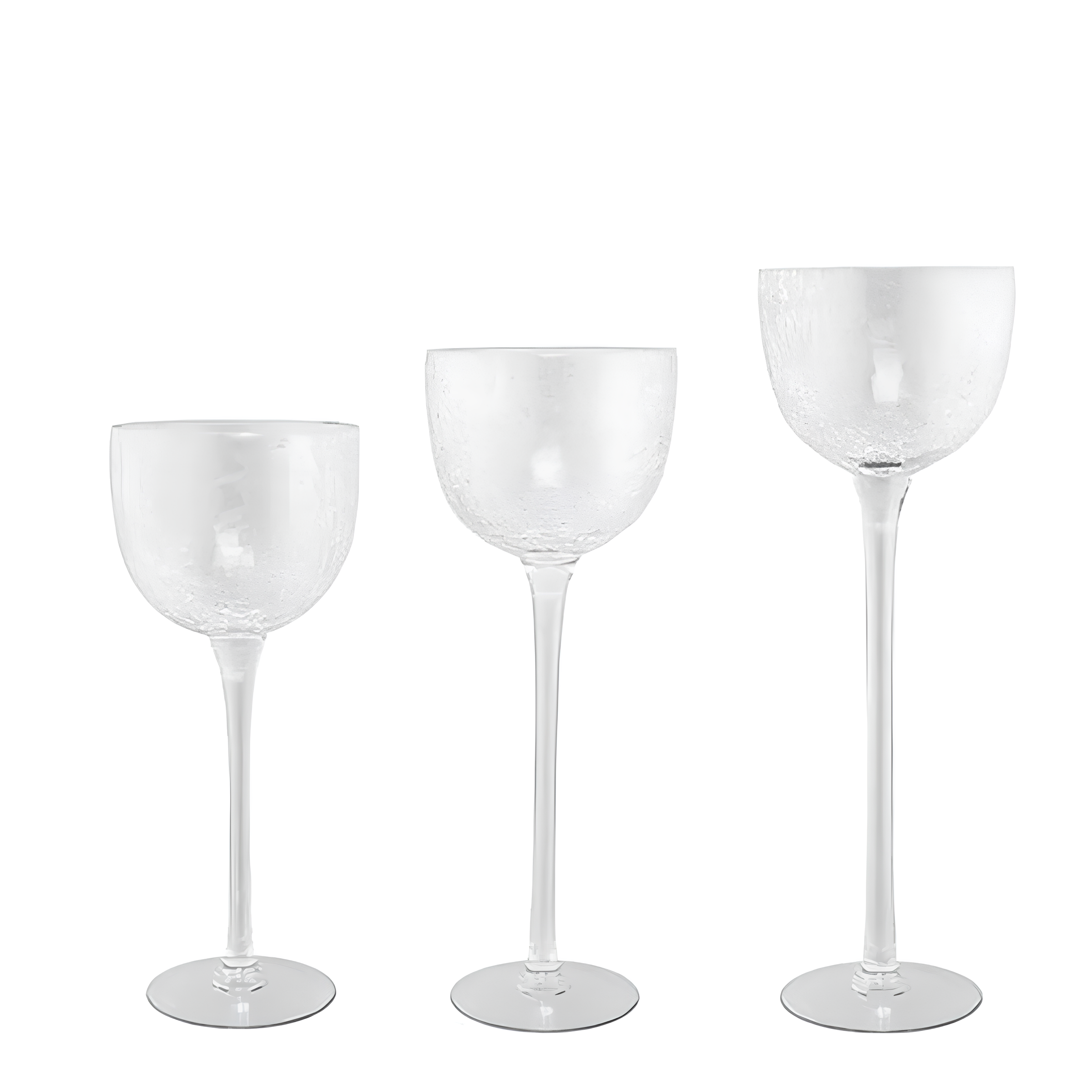 Sia Alba porte-bougies sur pied blanc 44 cm verre craquelé
