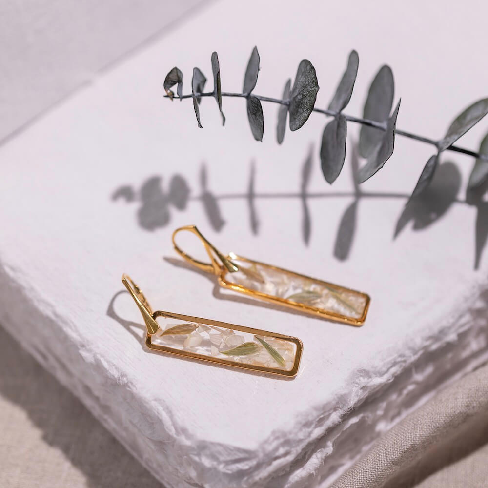 Flowrette Perline petites boucles oreilles fleurs or fin