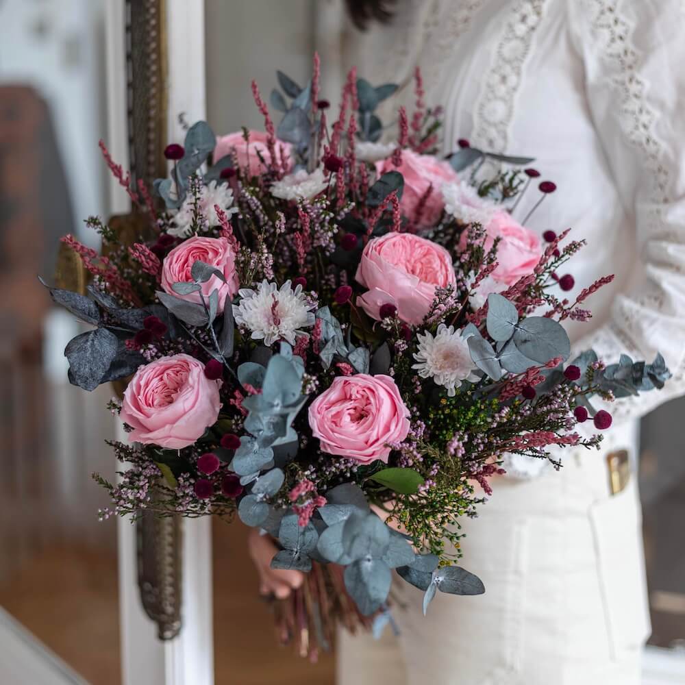 Flowrette Rivoli Bouquet Éternel Rose Taille M Stabilisé