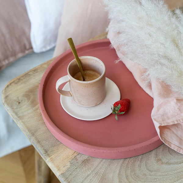 Flowrette Art de la table Plateau béton terracotta 30 cm