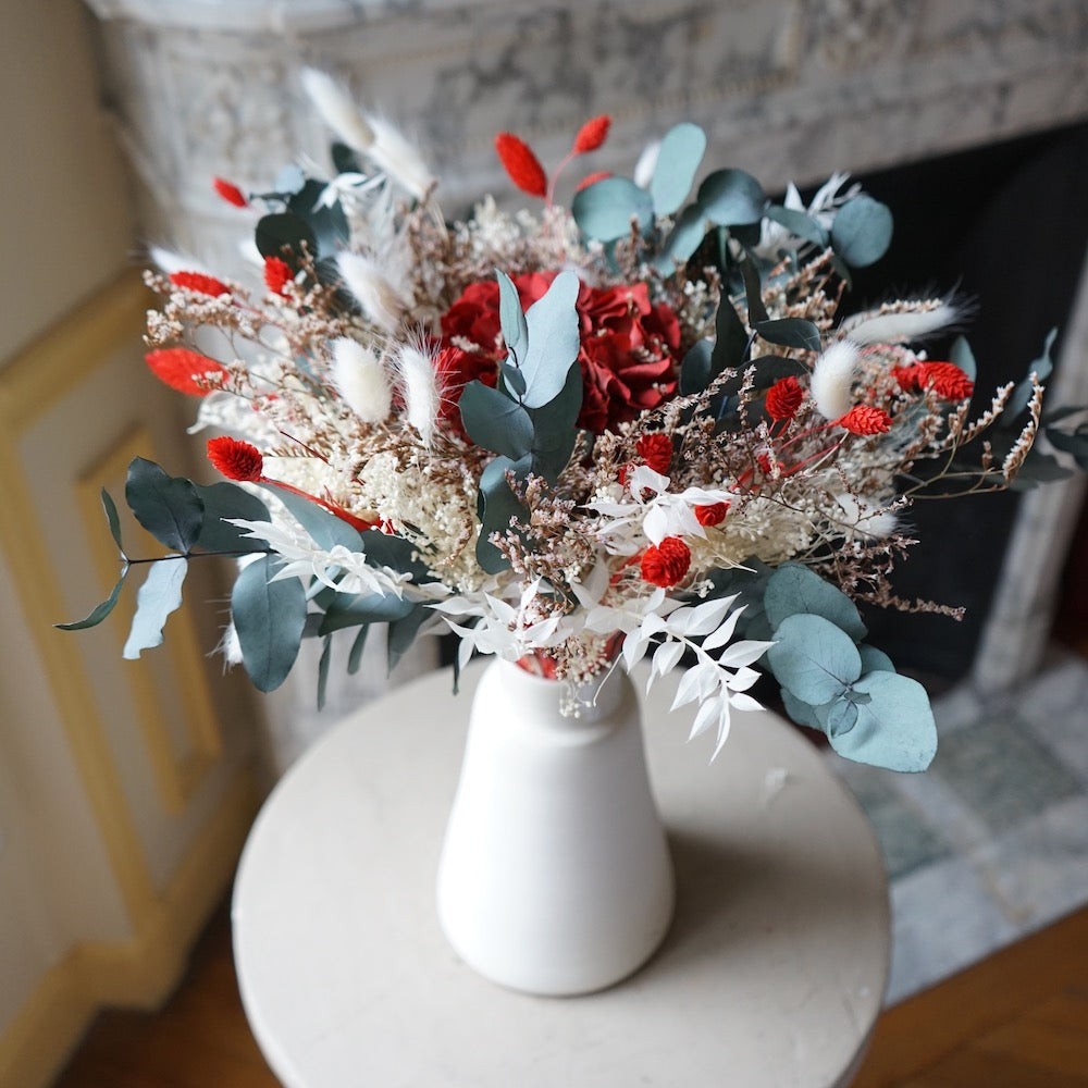 Flowrette Valentin S bouquet fleurs séchées rouge