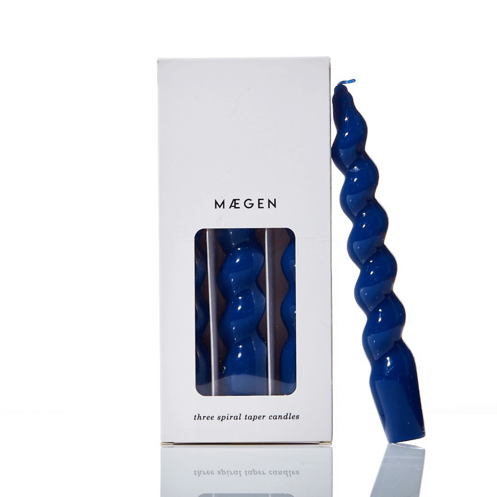 Flowrette Pack 3 bougies spirales bleues coniques déco