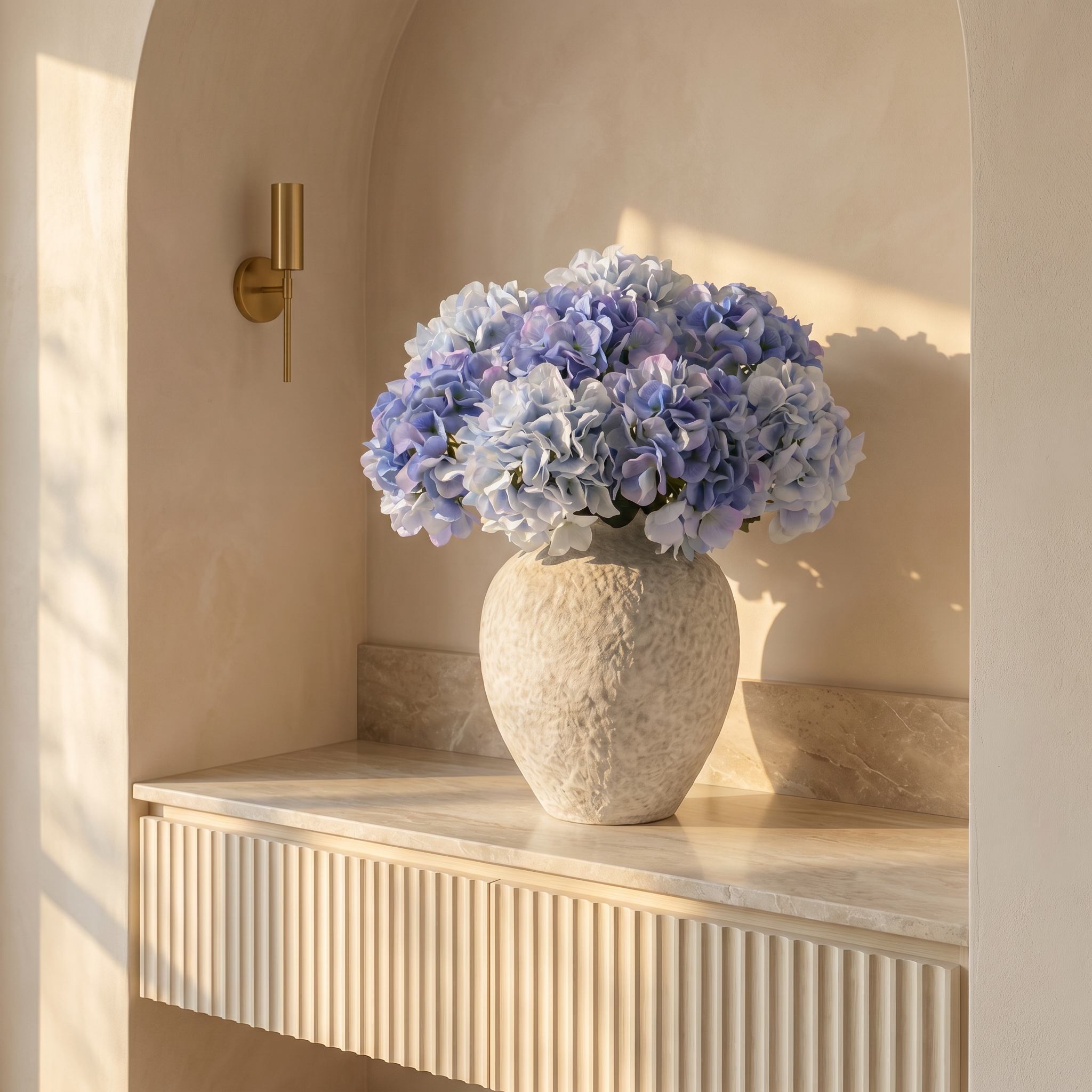 Sia Home Hortensia bouquet artificiel bleu 9 tiges 63cm