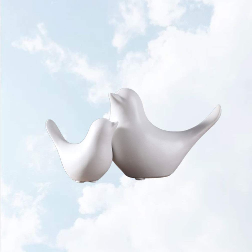 Winomo lot 2 oiseaux céramique blanche déco minimaliste