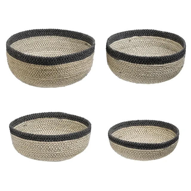 Sia Home Line set 4 paniers ronds jute gris déco salon