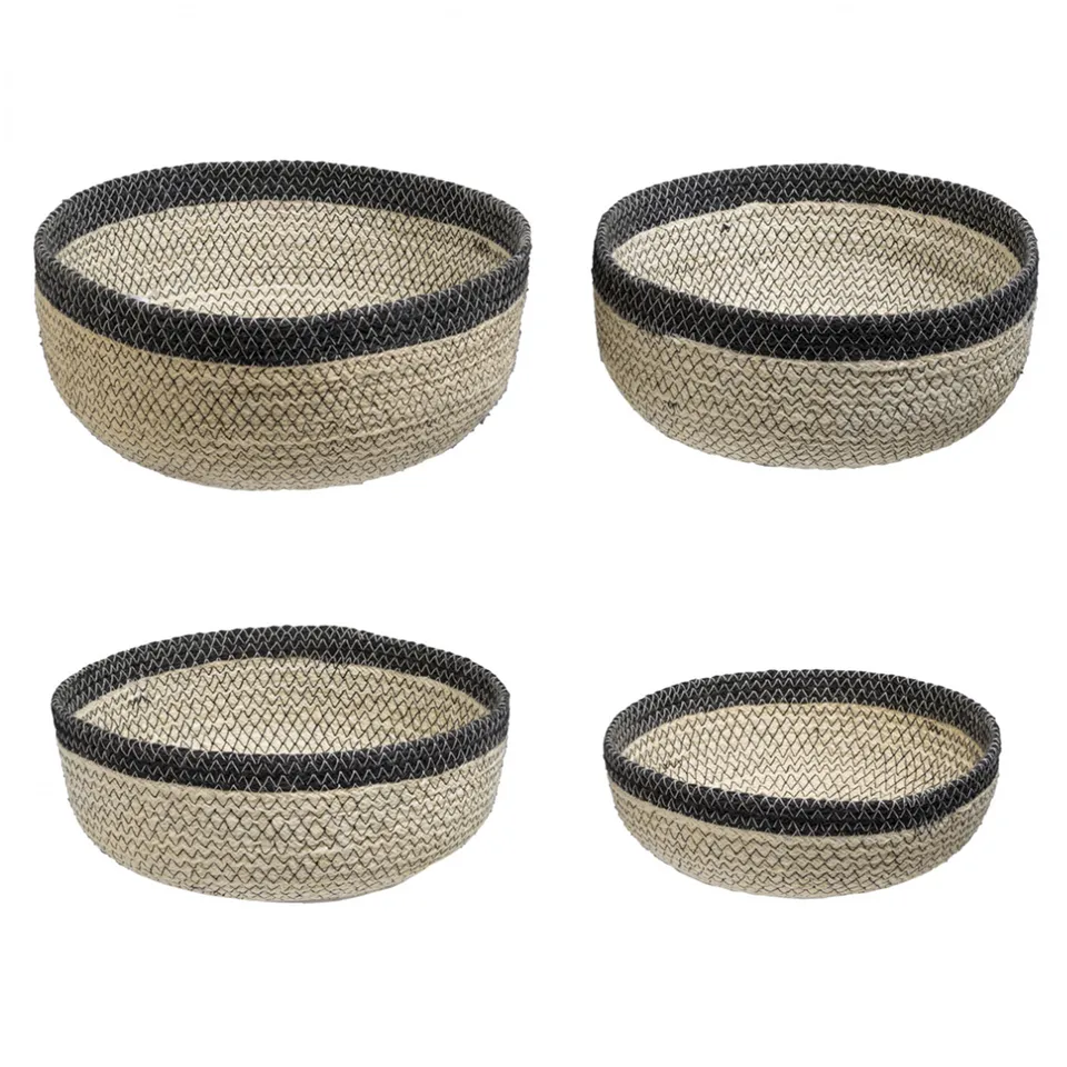 Sia Home Line set 4 paniers ronds jute gris déco salon