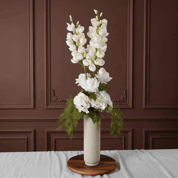 Flowrette Blanche bouquet fleurs artificielles blanc vert