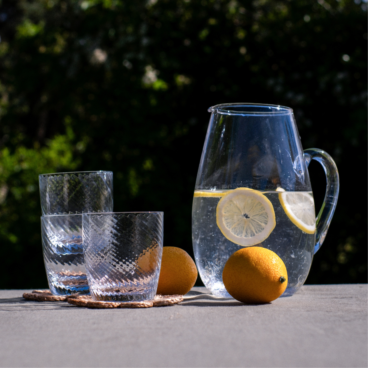 Sia Home Alba Carafe Pichet Verre Craquelé Transparent 23 cm